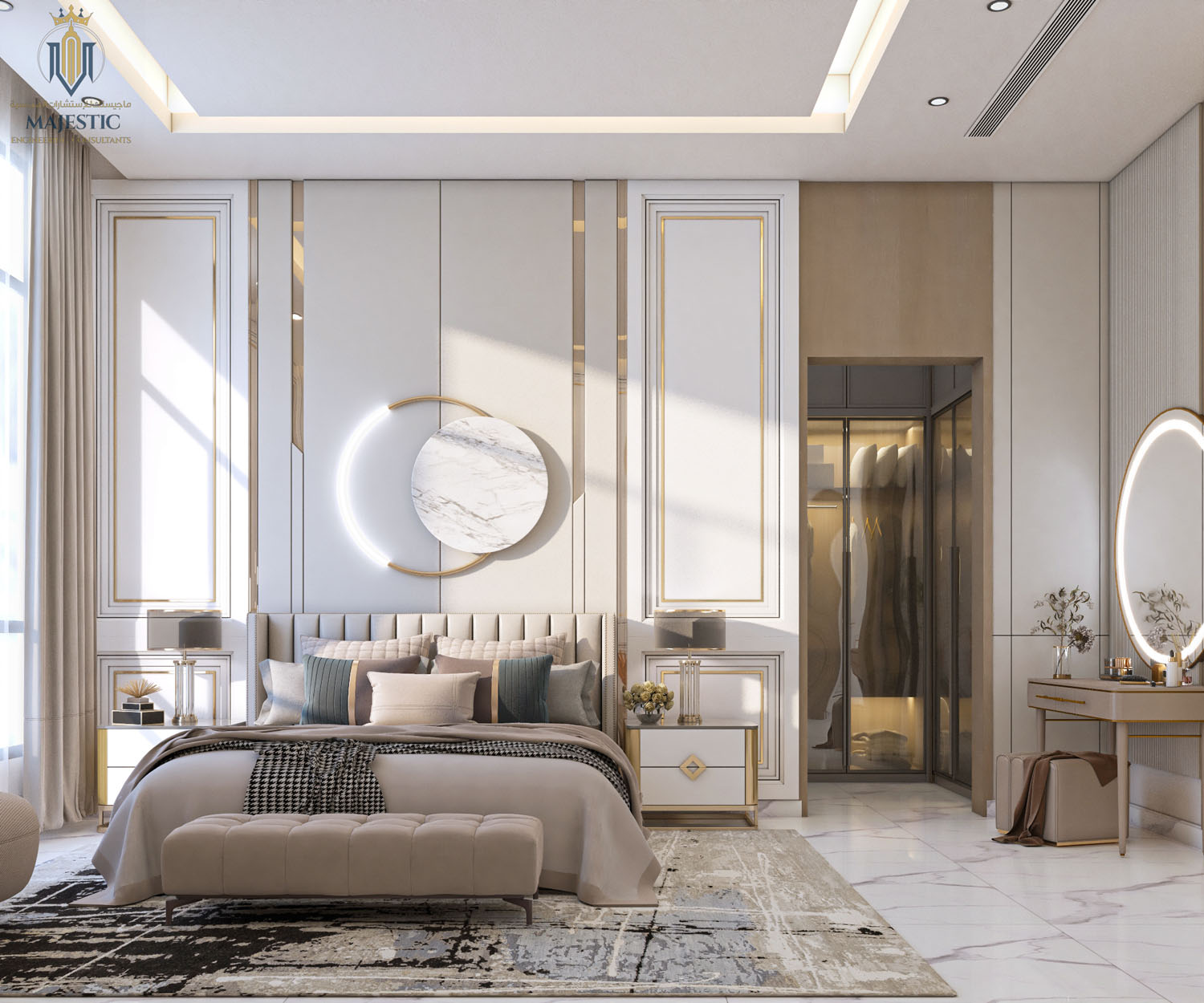 تصميم غرف نوم بلمسات عربية معاصرة تجمع بين الأصالة والحداثة